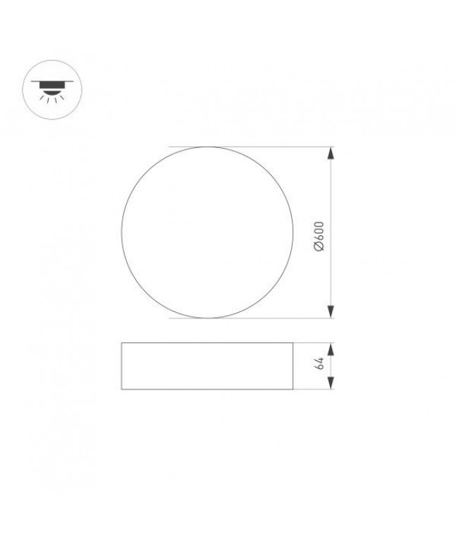 Потолочный светодиодный светильник Arlight SP-Rondo-R600-60W Warm3000 034824