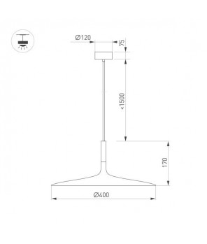 Подвесной светодиодный светильник Arlight SP-Fiore-R400-13W Warm3000 036000