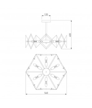 Потолочная люстра Eurosvet Origami 60121/6 латунь Smart