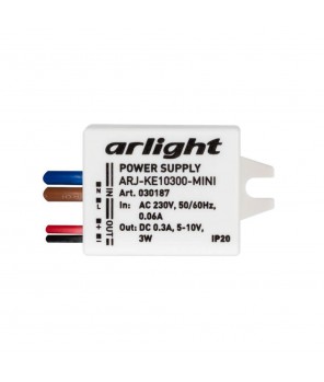Драйвер Arlight ARJ-KE10300-Mini 5-10V 3W IP20 0,3A 030187