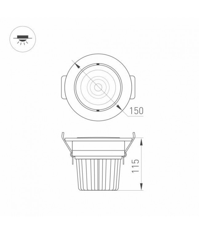 Встраиваемый светодиодный светильник Arlight LTD-140WH 25W Day White 30deg 032619