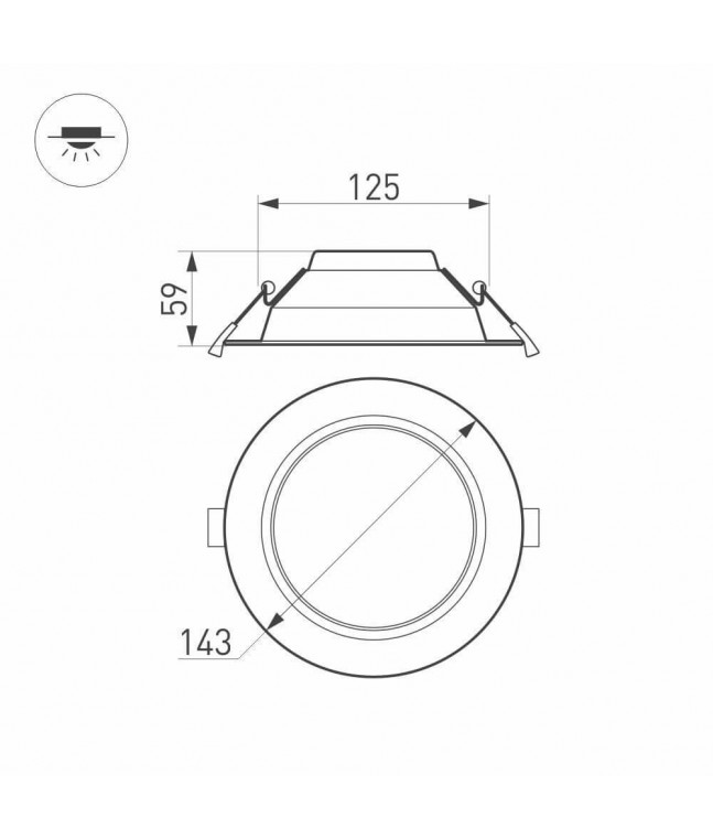 Встраиваемый светодиодный светильник Arlight IM-Cyclone-R145-14W Warm3000 023206(2)