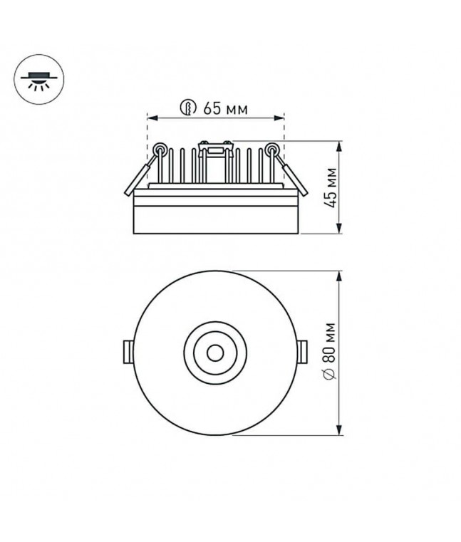 Встраиваемый светодиодный светильник Arlight LTD-80R-Crystal-Roll 2x3W Warm White 020220