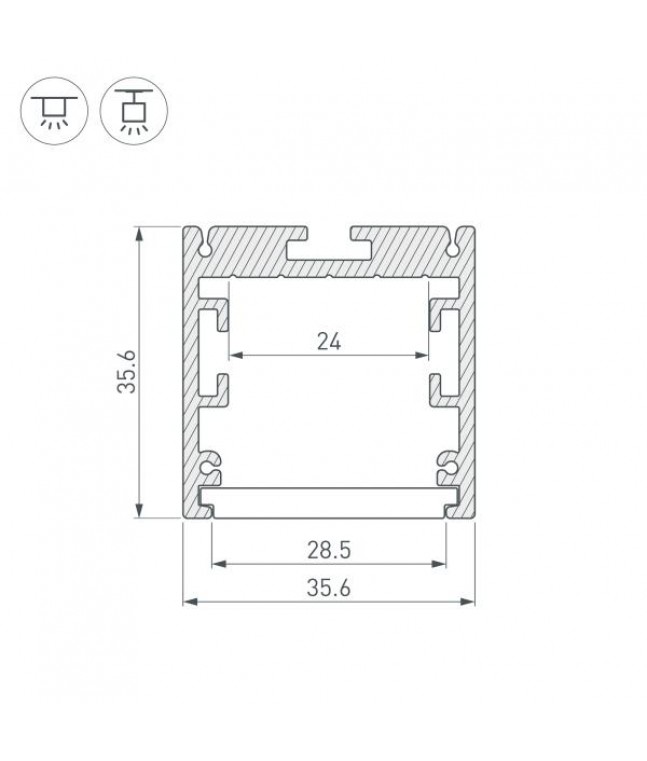 Профиль Arlight SL-ARC-3535-D320-A90 Black 032676