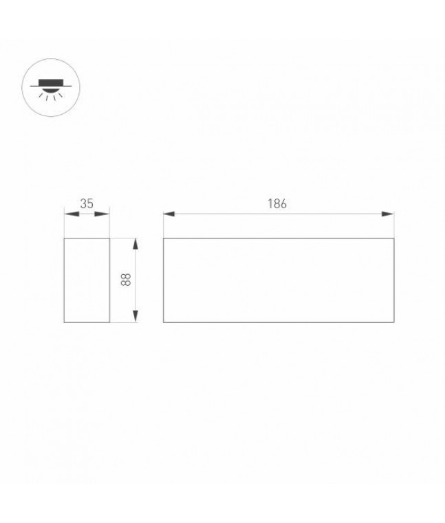 Потолочный светодиодный светильник Arlight SP-Orient-Surface-TC-S186x35-15W Warm3000 031861