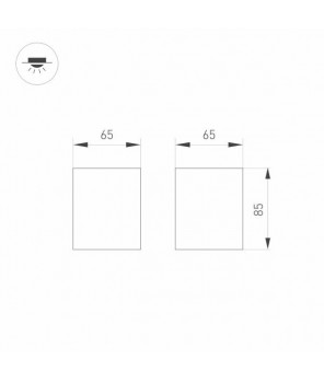 Потолочный светодиодный светильник Arlight SP-Orient-Surface-TC-S65x65-10W Warm3000 031857