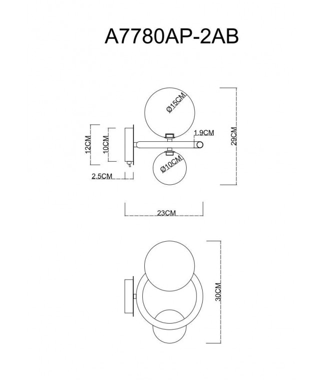 Бра Arte Lamp Albus A7780AP-2AB