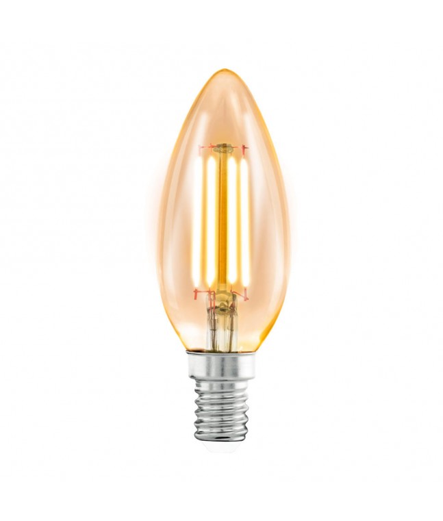 Лампа LED филаментная из стекла янтарного цвета Eglo AMBER LM-LED-E14 4W 220Lm 2200K C35 11557