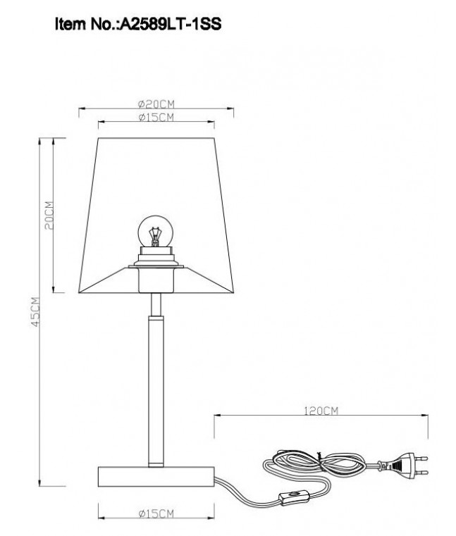 Настольная лампа Arte Lamp Rodos A2589LT-1SS
