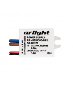 Драйвер Arlight ARJ-KE04300-Mini 1,8-4V 1,2W IP20 0,3A 030177