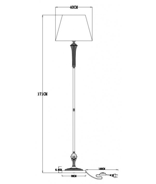 Торшер Arte Lamp Gracie A7301PN-1PB