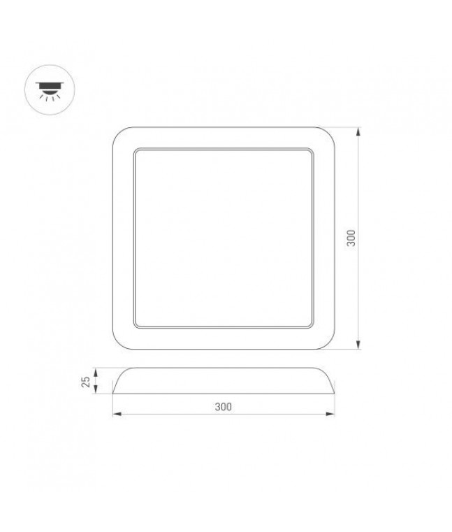 Встраиваемый светодиодный светильник Arlight CL-Fiokk-S300x300-25W Day4000-Mix 034472