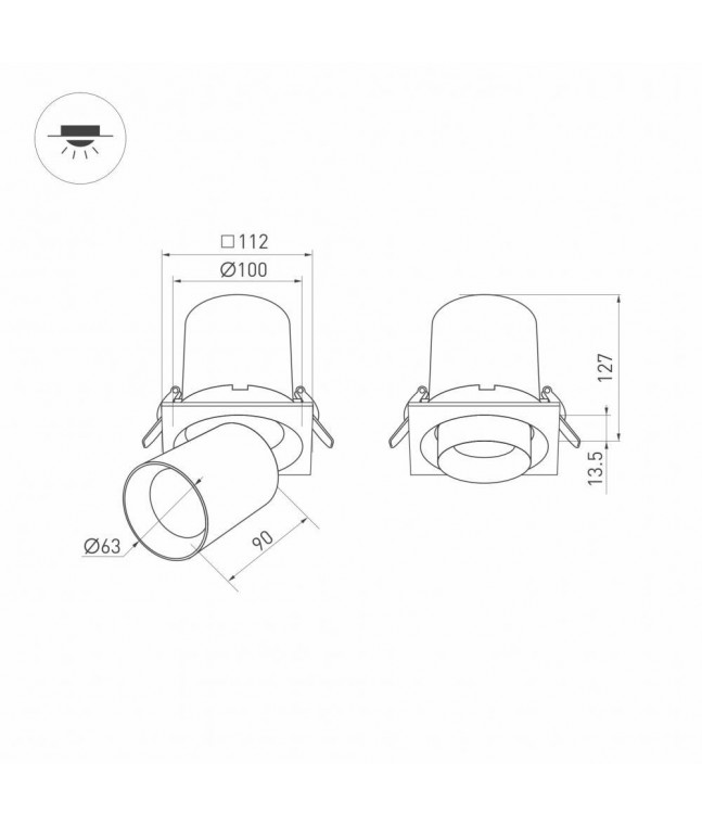 Встраиваемый светодиодный спот Arlight LTD-Pull-S110x110-10W Warm3000 031368