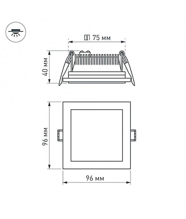 Встраиваемый светодиодный светильник Arlight LT-S96x96WH 6W Day White 120deg 014934