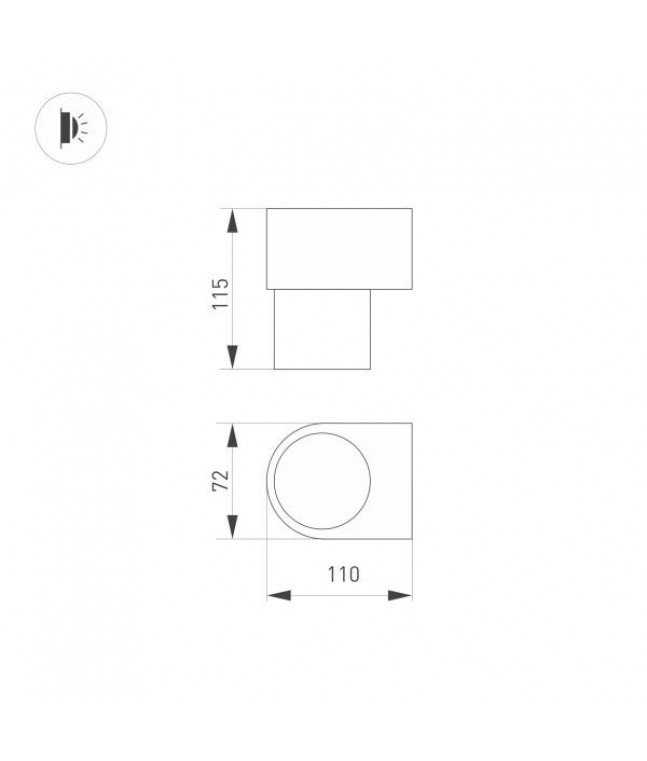 Настенный светодиодный светильник Arlight Sp-Spicy-Wall-S115x72-6W Warm3000 033684