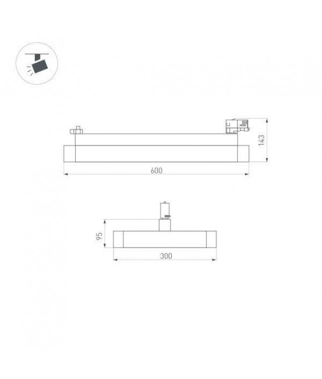 Трековый светодиодный светильник Arlight LGD-Afina-4TR-S600x300-50W Day4000 035495