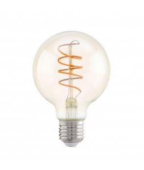 Лампа LED филаментная из стекла янтарного цвета Eglo SPIRAL LM-LED-E27 4W 260Lm 2200K G80 11722