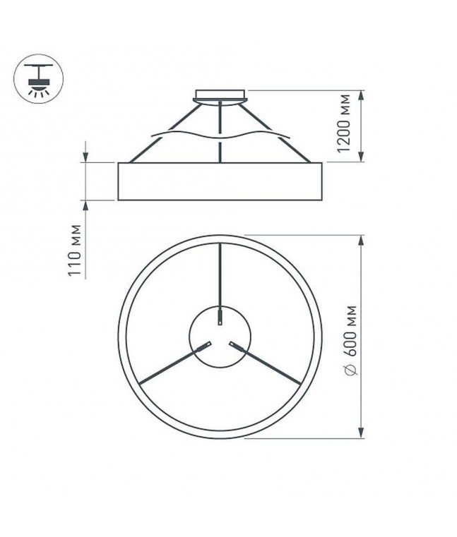 Подвесной светодиодный светильник Arlight SP-Tor-Ring-Hang-R600-42W Day4000 022148(1)