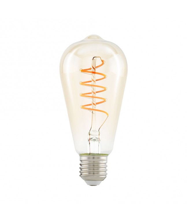 Лампа LED филаментная из стекла янтарного цвета Eglo SPIRAL LM-LED-E27 4W 260Lm 2200K ST64 11681
