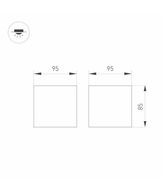 Потолочный светодиодный светильник Arlight SP-Orient-Surface-TC-S95x95-20W Day4000 031864