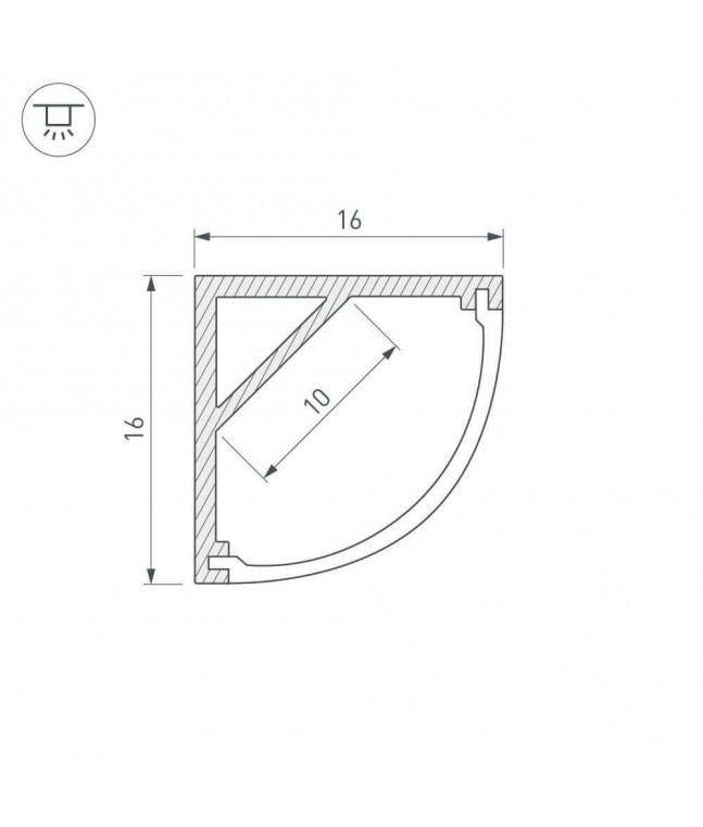 Профиль Arlight ARH-KANT-H16-2000 ANOD 016178